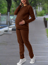 Load image into Gallery viewer, Winter Warm Simple Solid Color Maternity Suit
