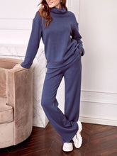 Load image into Gallery viewer, Pure Color High Collar Casual Two-piece Suit
