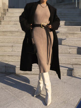 Load image into Gallery viewer, Casual Solid Color Long Sleeve Round Neck Knitted Dress
