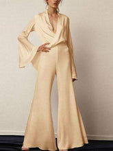 Load image into Gallery viewer, Fashion Simple Casual Loose V Neck Top Pants Suit
