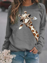 Load image into Gallery viewer, Casual Printed Crew Neck Pullover Tops
