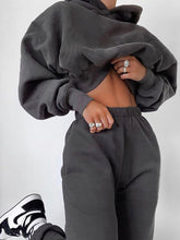 Load image into Gallery viewer, Pure Color Loose Sports Casual Hooded Suit
