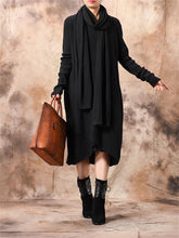 Load image into Gallery viewer, Autumn And Winter Ladies Casual Scarf Sweater Dress
