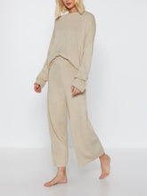 Load image into Gallery viewer, Women&#39;S Solid Color Casual Round Neck Long Sleeve Two-Piece Suit
