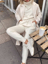 Load image into Gallery viewer, Fashion Casual Long-sleeved Solid Color High-neck Two-piece Suit
