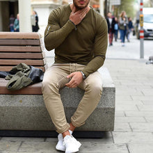 Load image into Gallery viewer, Cotton Round Neck Slim Long Sleeve Men&#39;S T-Shirt
