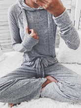 Load image into Gallery viewer, Casual Cropped Hoodie and Bottoms Loungewear Set
