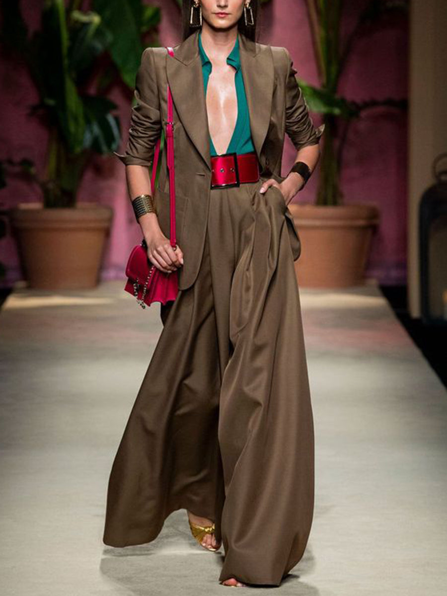 Fashion Women's Cardigan Suit Loose Two-piece Suit
