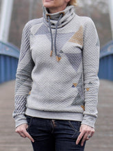 Load image into Gallery viewer, Casual Print High Neck Long Sleeve Hoodie
