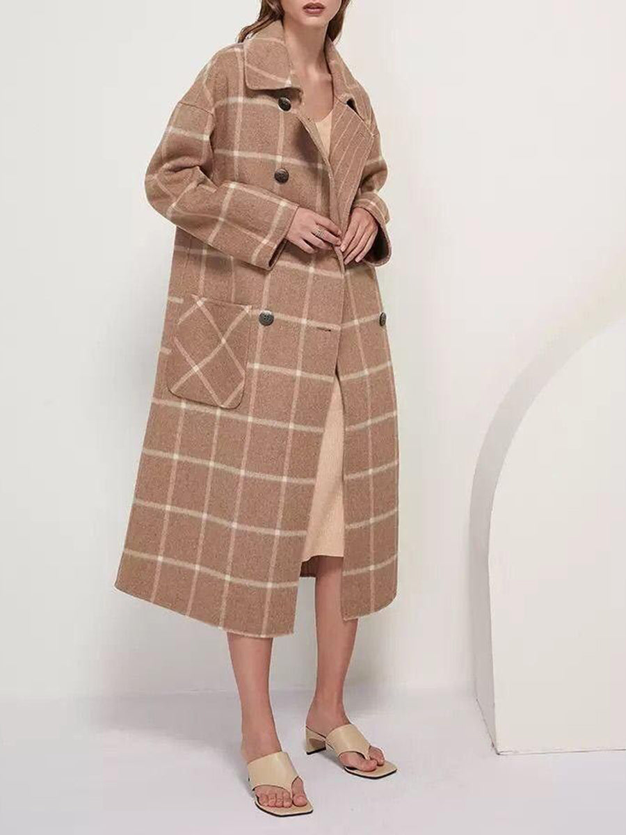 Women's Casual Loose Thick Plaid Coat