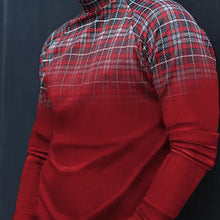 Load image into Gallery viewer, Men&#39;S Casual Plaid Gradient Long-Sleeved T-Shirt
