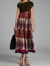 Load image into Gallery viewer, Elegant Retro Floral Short Sleeve Maxi Dress

