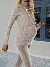Load image into Gallery viewer, Autumn and Winter Knitted Solid Color Knitted Casual Maternity Suit
