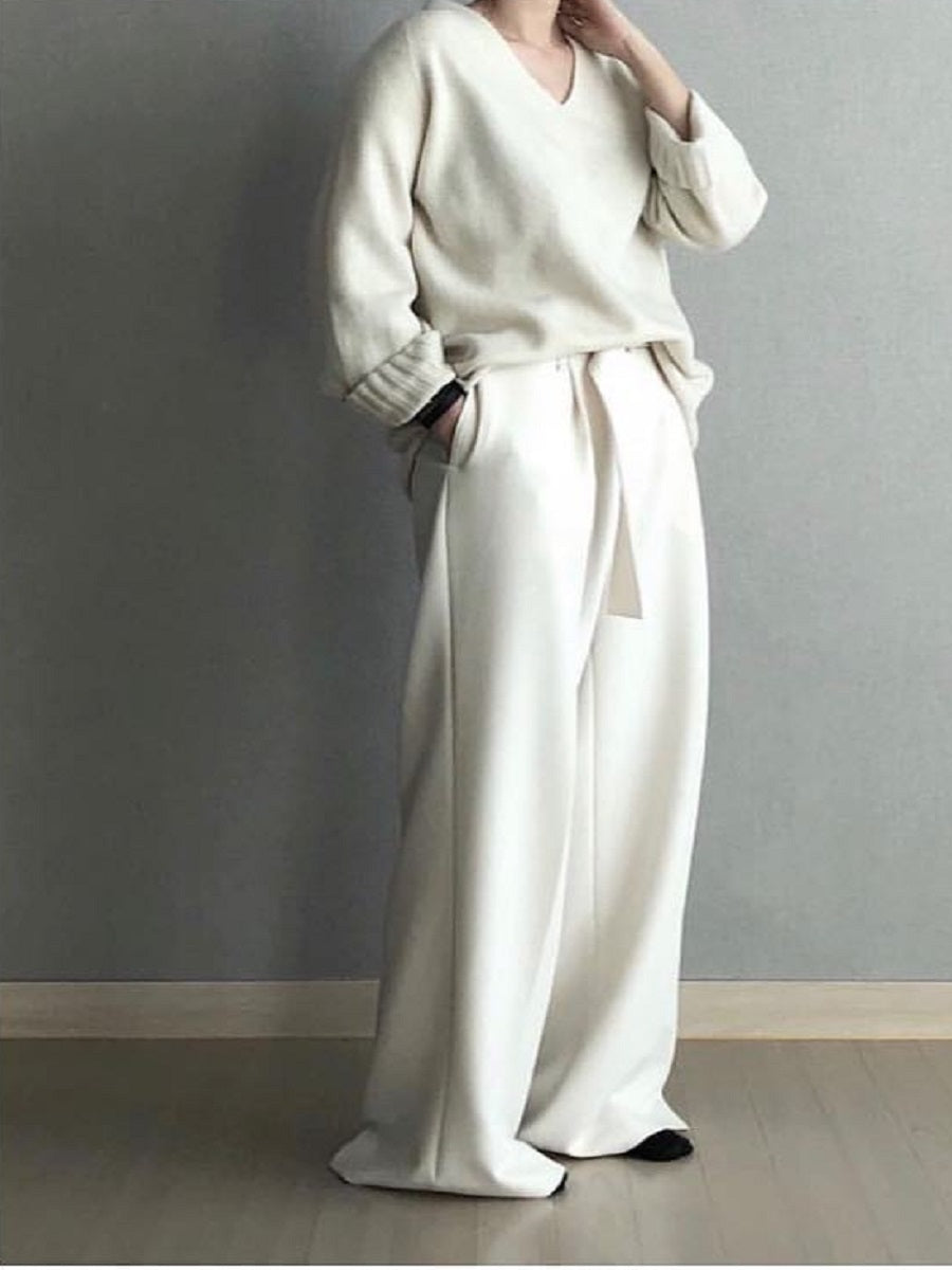 Pure Color Simple Loose Casual Two-piece Suit