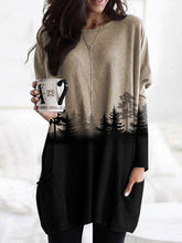 Load image into Gallery viewer, Forest Print Round Neck Long Sleeve Hoodies
