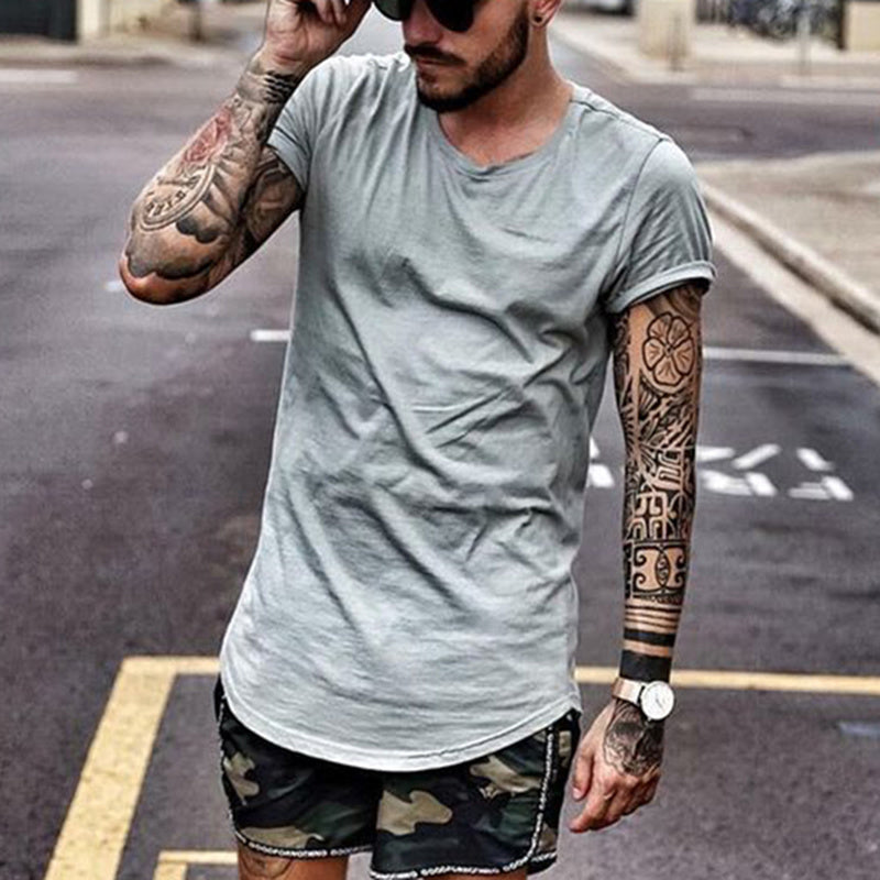 Men'S Solid Color Casual Short Sleeve T-Shirt