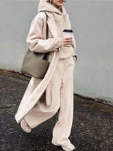 Load image into Gallery viewer, Fashion Casual Long-sleeved Hooded Solid Color Two-piece Suit
