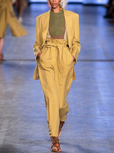 Load image into Gallery viewer, Two-piece Casual Suit with Ruffled Waistband
