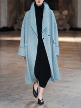 Load image into Gallery viewer, Ladies Fashion Casual Solid Color Lapel Long Coat
