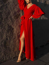 Load image into Gallery viewer, Fashion Solid Color Lace-up Evening Maxi Dress
