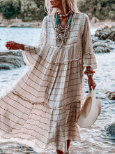 Load image into Gallery viewer, Retro Ethnic Style Loose Striped Women&#39;S Holiday Dress
