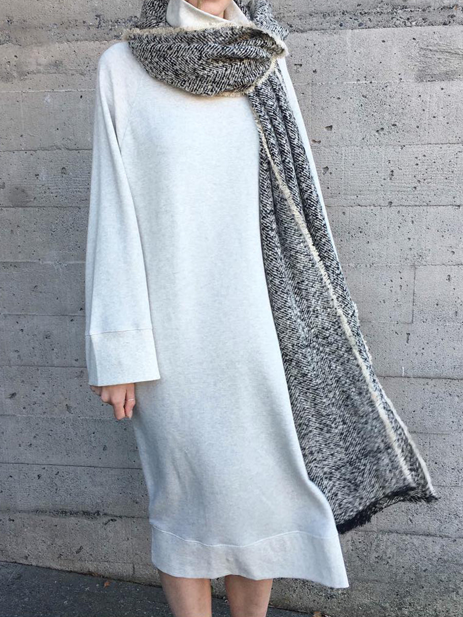 High Neck Long Sleeve Loose Dress