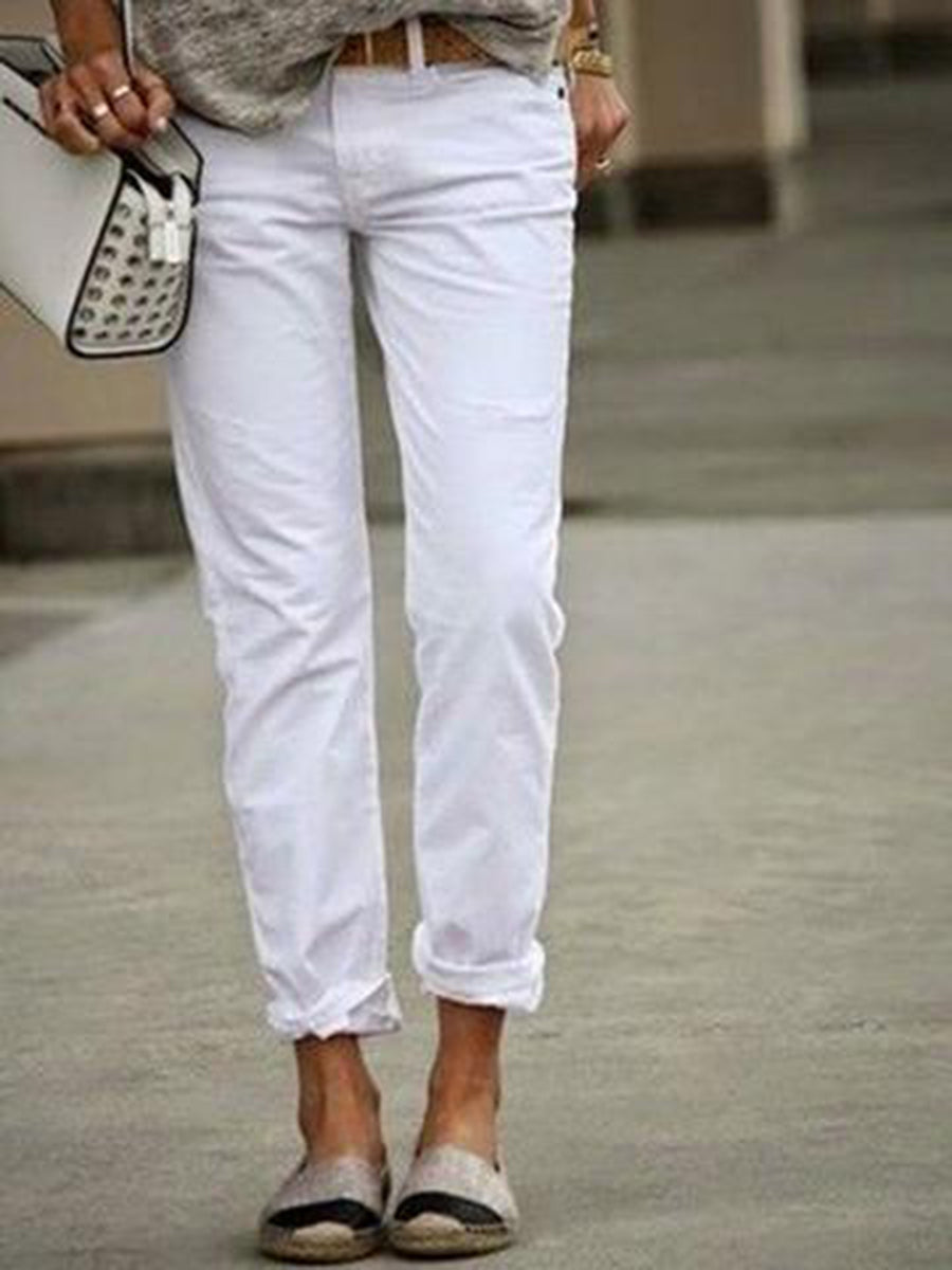 Summer Linen Casual Plain Colored Pants