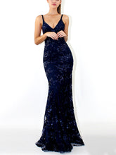 Load image into Gallery viewer, Straps and Sequins Elegant Evening Dress
