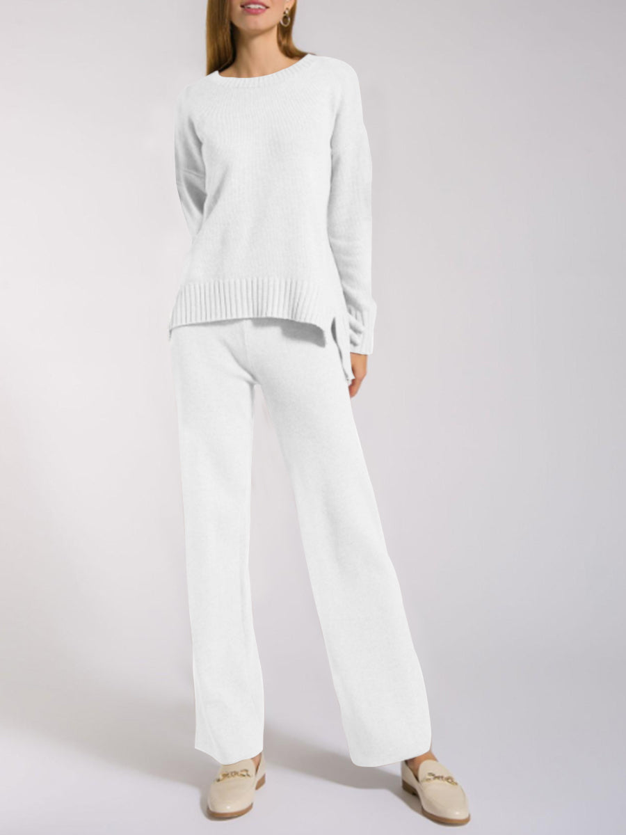 Simple Casual Temperament Women'S Knitted Sweater Suit