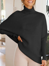 Load image into Gallery viewer, Simple Casual Loose Long Sleeve High Neck Knitted Top
