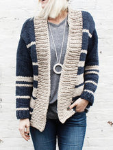 Load image into Gallery viewer, Casual Knitted Stripe Cardigan Jacket
