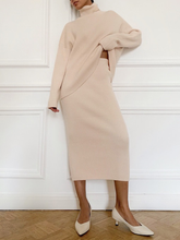 Load image into Gallery viewer, Turtleneck Sweater Dress Elegant Two-Piece Suit
