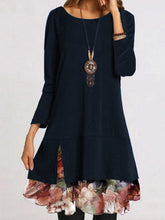 Load image into Gallery viewer, Casual Floral Round Neckline Knee-Length Shift Dress

