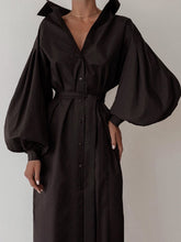 Load image into Gallery viewer, Fashionable V-Neck Belt Slim Ladies Dress
