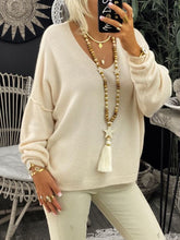 Load image into Gallery viewer, Casual Long-sleeved V-neck Knitted Sweater Top
