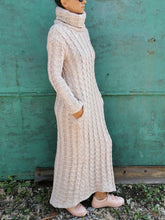 Load image into Gallery viewer, Autumn And Winter Warm High-Neck Twist Women&#39;S Knitted Long Dress
