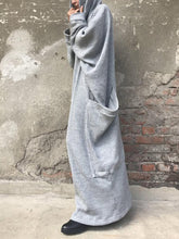 Load image into Gallery viewer, Retro Loose High Neck Pocket Women&#39;S Knitted Long Skirt

