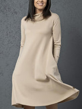 Load image into Gallery viewer, Simple Casual Loose High Neck Long Sleeve Dress
