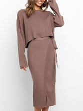 Load image into Gallery viewer, Autumn and Winter Elegant Knitted Skirt Suit
