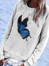 Load image into Gallery viewer, Fashion Butterfly Print Loose Pullover Women&#39;s Sweater
