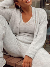 Load image into Gallery viewer, Comfortable Casual Solid Color Knitted Sweater Three-Piece Suit
