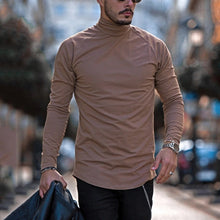 Load image into Gallery viewer, Men&#39;S Short Turtleneck Solid Color Raglan Sleeve T-Shirt
