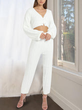 Load image into Gallery viewer, Simple Casual Solid Color V-Neck Women&#39;S Knitted Suit
