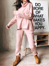 Load image into Gallery viewer, Pure Color High Collar Casual Two-piece Suit
