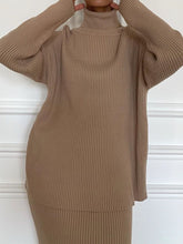 Load image into Gallery viewer, Fashion Casual High Neck Long Sleeve Solid Color Two-piece Suit
