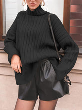 Load image into Gallery viewer, Casual Solid Color Turtleneck Loose Sweater
