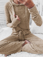 Load image into Gallery viewer, Casual Cropped Hoodie and Bottoms Loungewear Set
