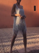 Load image into Gallery viewer, Fashion Fringed Sling Evening Dress
