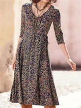 Load image into Gallery viewer, Vintage Printed Retro Temperament Women&#39;S Dress
