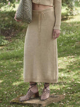 Load image into Gallery viewer, Two-Piece Women&#39;S Casual V-Neck Button Knitted Skirt
